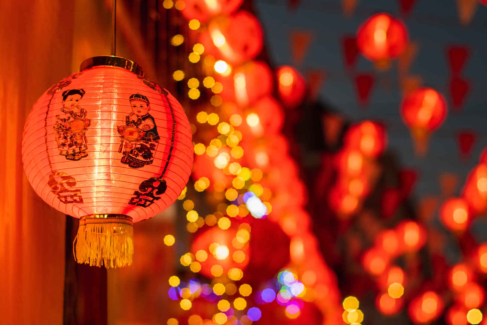 中国新年灯笼喜庆高清图片
